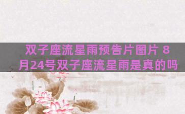 双子座流星雨预告片图片 8月24号双子座流星雨是真的吗